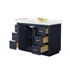 Custom image for Dark Blue with Brushed Gold Trim / White Quartz / No Mirror