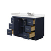 Custom image for Dark Blue with Brushed Nickel Trim / Carrara Cultured Marble / No Mirror