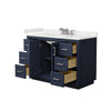Custom image for Dark Blue with Brushed Nickel Trim / White Quartz / No Mirror
