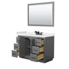 Custom image for Dark Gray with Matte Black Trim / White Cultured Marble / 46