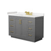 Custom image for Dark Gray with Brushed Gold Trim / Carrara Cultured Marble / No Mirror