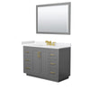 Custom image for Dark Gray with Brushed Gold Trim / White Cultured Marble / 46