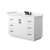 Custom image for White with Matte Black Trim / Carrara Cultured Marble / No Mirror