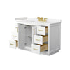 Custom image for White with Brushed Gold Trim / Carrara Cultured Marble / No Mirror