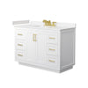 Custom image for White with Brushed Gold Trim / Carrara Cultured Marble / No Mirror