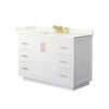 Custom image for White with Brushed Gold Trim / Giotto Quartz / No Mirror