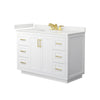 Custom image for White with Brushed Gold Trim / White Quartz / No Mirror
