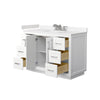 Custom image for White with Brushed Nickel Trim / Carrara Cultured Marble / No Mirror