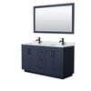 Custom image for Dark Blue with Matte Black Trim / White Carrara Marble / 58