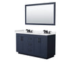Custom image for Dark Blue with Matte Black Trim / White Cultured Marble / 58