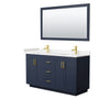 Custom image for Dark Blue with Brushed Gold Trim / Carrara Cultured Marble / 58
