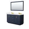 Custom image for Dark Blue with Brushed Gold Trim / White Cultured Marble / 58