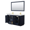 Custom image for Dark Blue with Brushed Gold Trim / White Quartz / 58