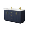 Custom image for Dark Blue with Brushed Gold Trim / White Quartz / No Mirror