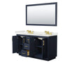 Custom image for Dark Blue with Brushed Gold Trim / White Quartz / 58
