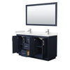 Custom image for Dark Blue with Brushed Nickel Trim / Carrara Cultured Marble / 58