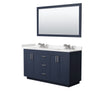 Custom image for Dark Blue with Brushed Nickel Trim / Carrara Cultured Marble / 58