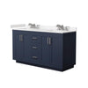 Custom image for Dark Blue with Brushed Nickel Trim / Carrara Cultured Marble / No Mirror