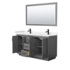 Custom image for Dark Gray with Matte Black Trim / Carrara Cultured Marble / 58