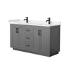 Custom image for Dark Gray with Matte Black Trim / Carrara Cultured Marble / No Mirror