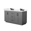 Custom image for Dark Gray with Matte Black Trim / Carrara Cultured Marble / No Mirror