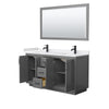 Custom image for Dark Gray with Matte Black Trim / White Cultured Marble / 58