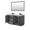 Custom image for Dark Gray with Matte Black Trim / White Cultured Marble / 58