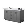 Custom image for Dark Gray with Matte Black Trim / White Cultured Marble / No Mirror