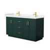 Custom image for Green with Brushed Gold Trim / Carrara Cultured Marble / No Mirror