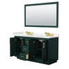 Custom image for Green with Brushed Gold Trim / Carrara Cultured Marble / 58
