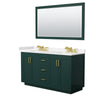 Custom image for Green with Brushed Gold Trim / Carrara Cultured Marble / 58