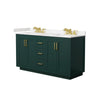 Custom image for Green with Brushed Gold Trim / Carrara Cultured Marble / No Mirror