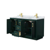 Custom image for Green with Brushed Gold Trim / White Carrara Marble / No Mirror