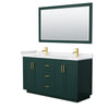 Custom image for Green with Brushed Gold Trim / White Cultured Marble / 58