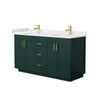 Custom image for Green with Brushed Gold Trim / White Cultured Marble / No Mirror