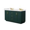 Custom image for Green with Brushed Gold Trim / White Cultured Marble / No Mirror