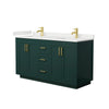 Custom image for Green with Brushed Gold Trim / White Quartz / No Mirror