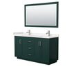 Custom image for Green with Brushed Nickel Trim / Carrara Cultured Marble / 58