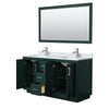 Custom image for Green with Brushed Nickel Trim / White Carrara Marble / 58
