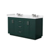 Custom image for Green with Brushed Nickel Trim / White Cultured Marble / No Mirror