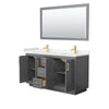 Custom image for Dark Gray with Brushed Gold Trim / Carrara Cultured Marble / 58