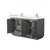 Custom image for Dark Gray with Brushed Gold Trim / Carrara Cultured Marble / No Mirror