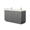 Custom image for Dark Gray with Brushed Gold Trim / Carrara Cultured Marble / No Mirror