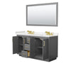 Custom image for Dark Gray with Brushed Gold Trim / Carrara Cultured Marble / 58