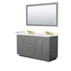 Custom image for Dark Gray with Brushed Gold Trim / Carrara Cultured Marble / 58
