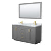 Custom image for Dark Gray with Brushed Gold Trim / White Carrara Marble / 58