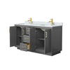 Custom image for Dark Gray with Brushed Gold Trim / White Carrara Marble / No Mirror
