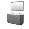 Custom image for Dark Gray with Brushed Gold Trim / Giotto Quartz / 58