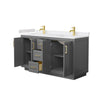 Custom image for Dark Gray with Brushed Gold Trim / White Cultured Marble / No Mirror
