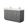 Custom image for Dark Gray with Brushed Gold Trim / White Cultured Marble / No Mirror